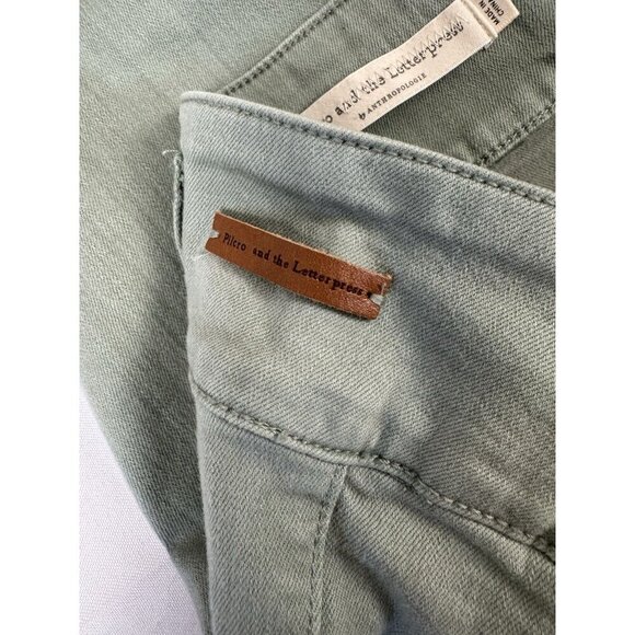 Pilcro Anthropologie Womens High Rise Flare Jeans Sage Green 27 4 Boho Coastal - Picture 5 of 9